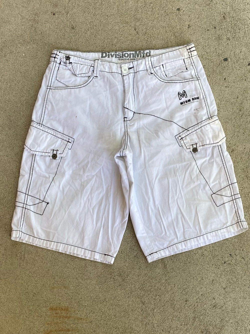 Y2k White Baggy Cargo Shorts